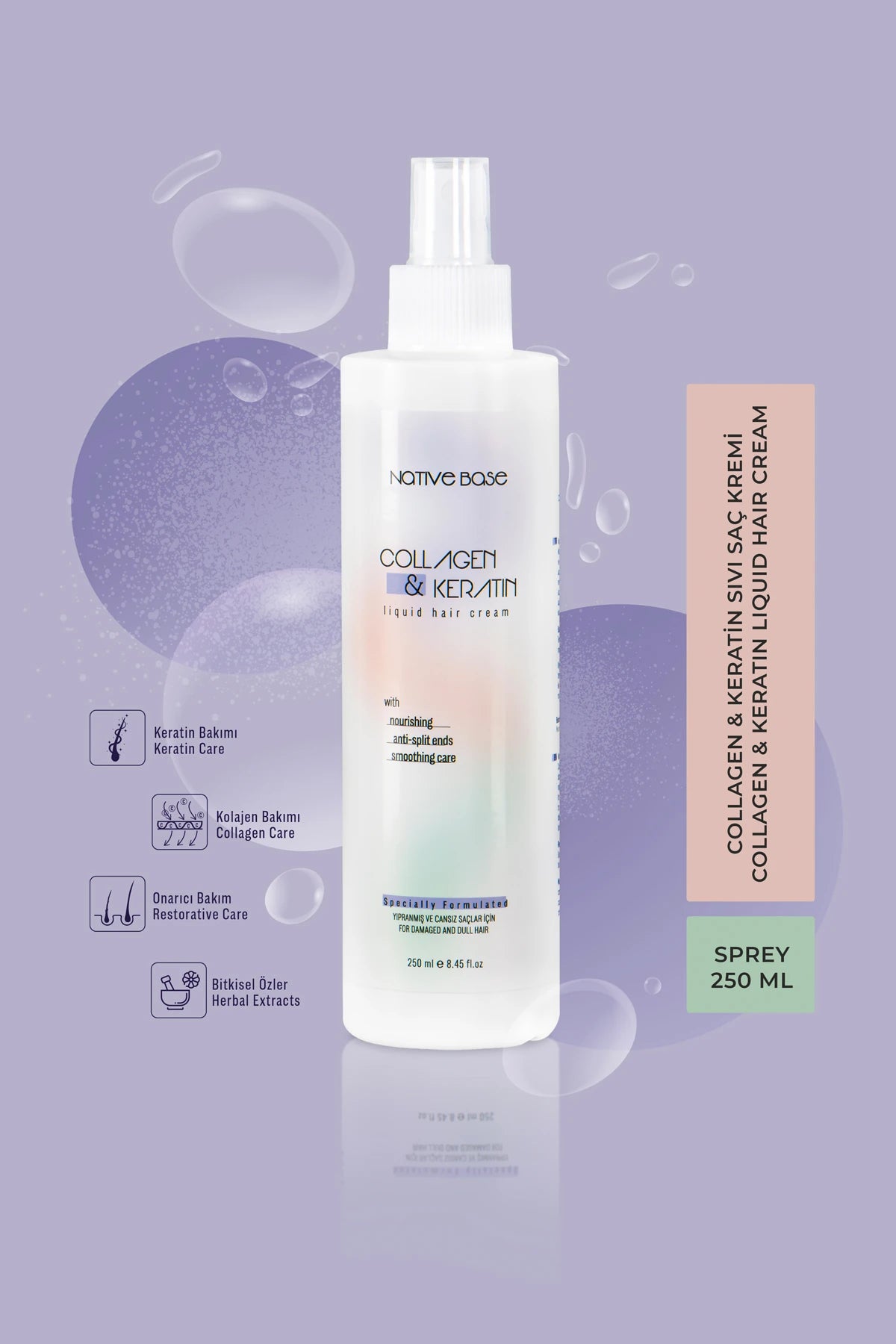 NATIVE BASE COLLAGEN & KERATIN LIQUID HAIR CREAM